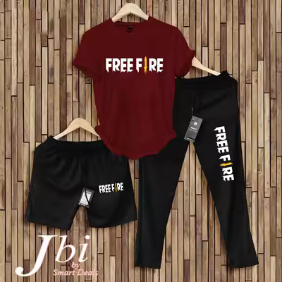 Maroon Freefire Printed Cotton